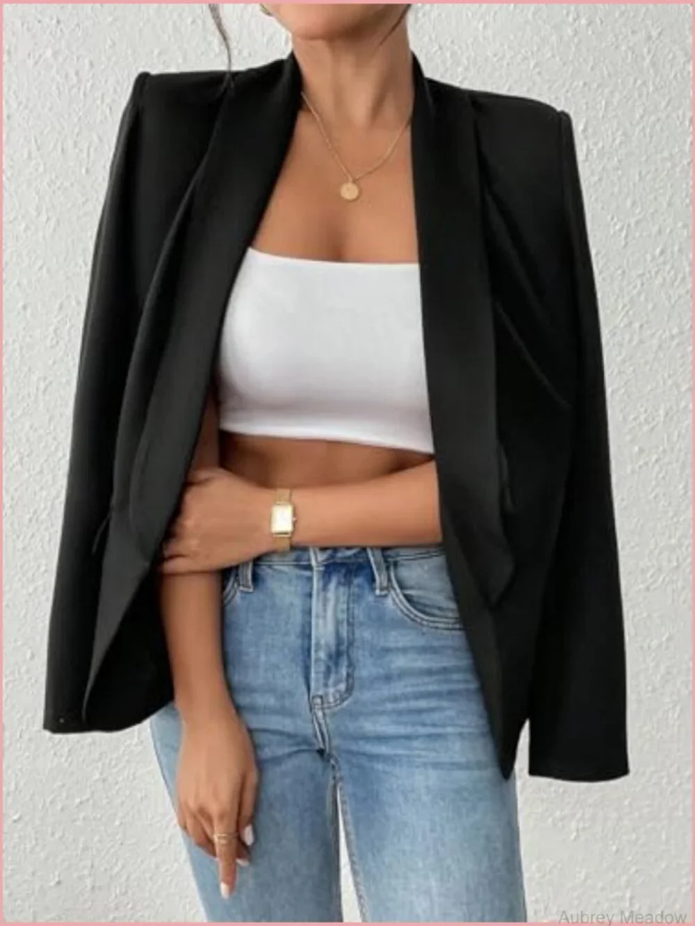 Shawl Collar Blazer Long Sleeve Open Front Slim Fit Work Office Jacket